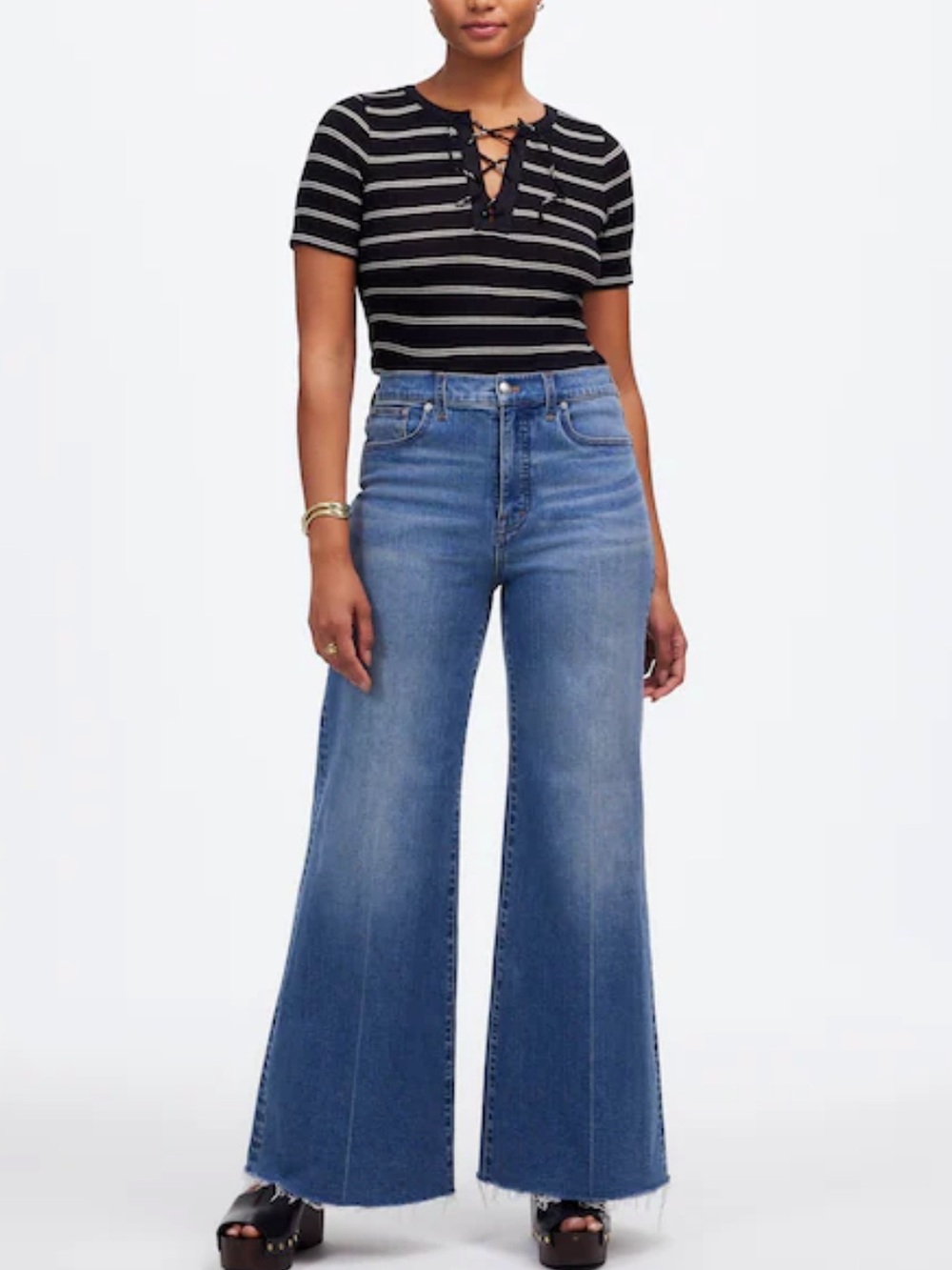 Madewell The Curvy Flared Wide Leg Jeans